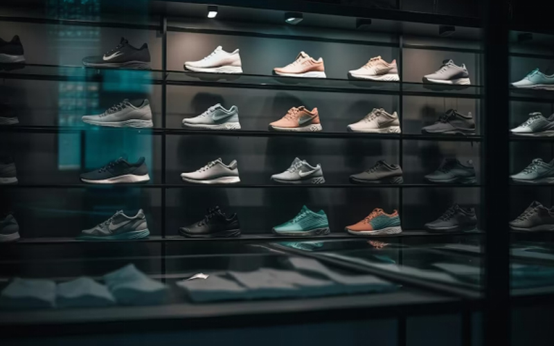 sneakers on the shelf