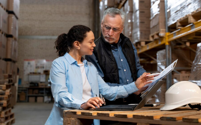 employees working in a warehouse