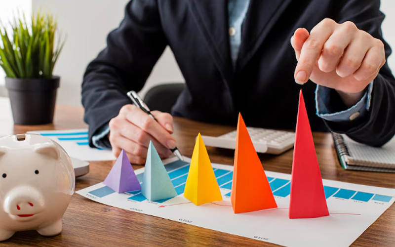 colorful cones representing business growth