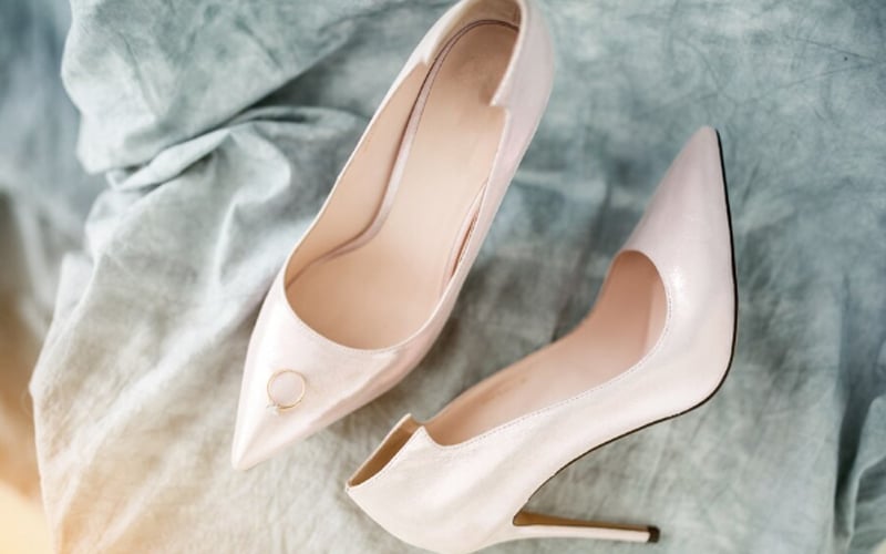 a pair of wedding heels