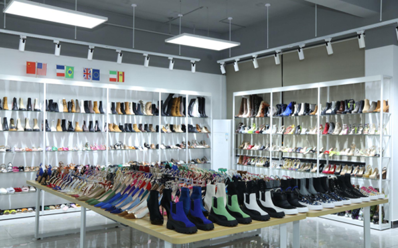 shoes on the shelves
