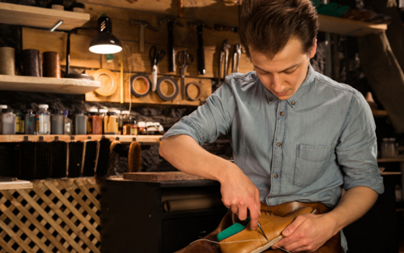 Cobbler Making Boots