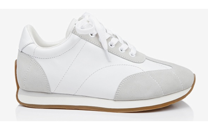 White Cow Suede&Linen Fabric Sneaker