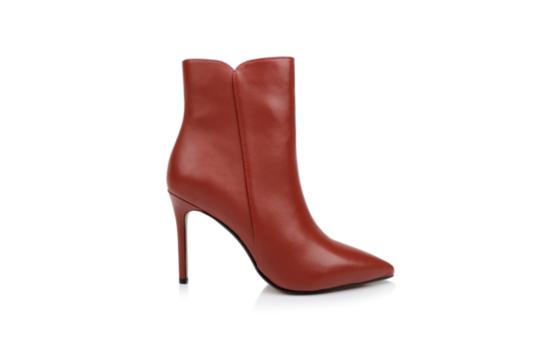 Fired brick kid leather boot