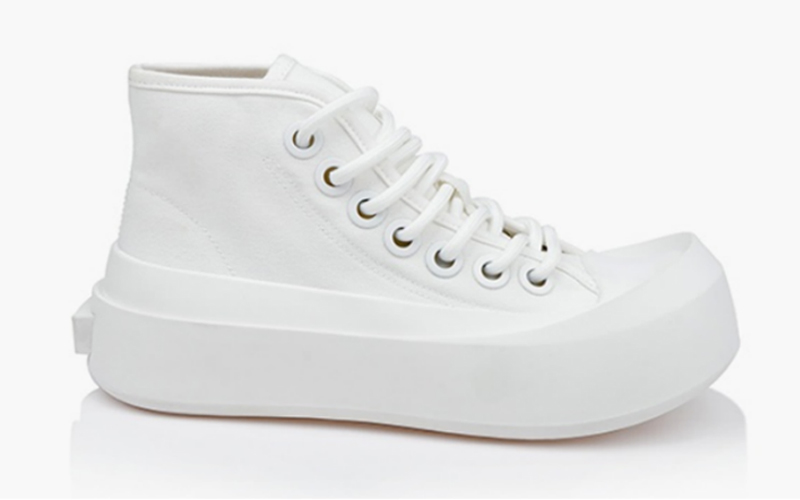White Sliding Toe Canvas Sneaker 