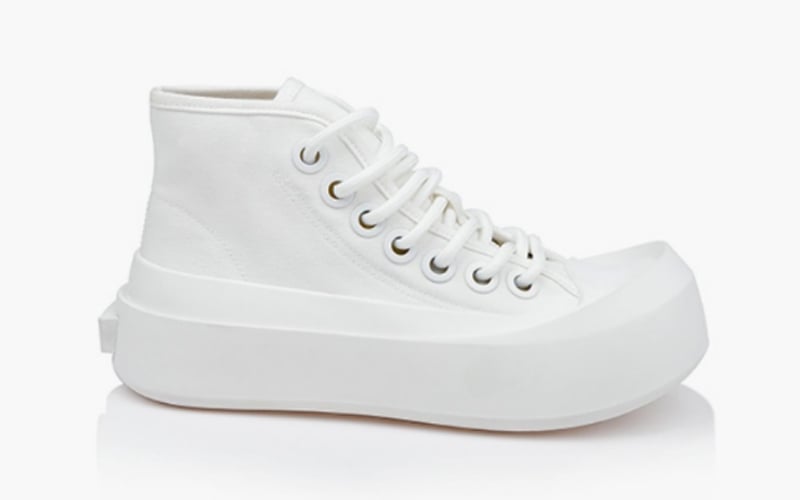 White Sliding Toe Canvas Sneaker