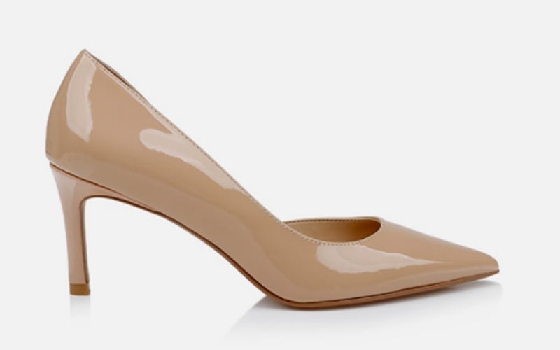 Nude Metallic Leather Hollow Inside Pump 