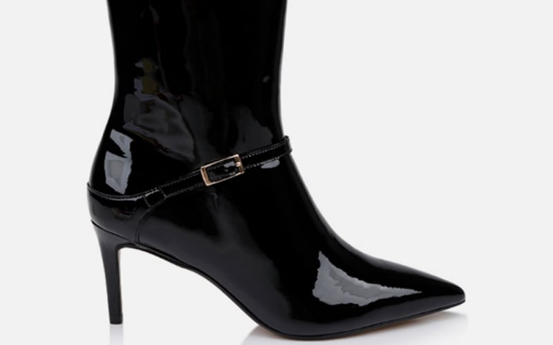 Black Patent Leather Heel Boot