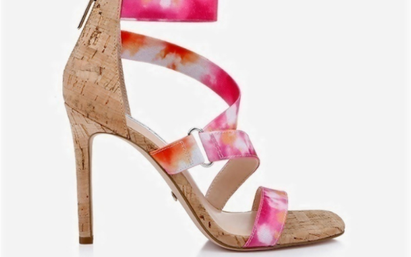 Tie Dye Elastic & Cork Stiletto Sandal