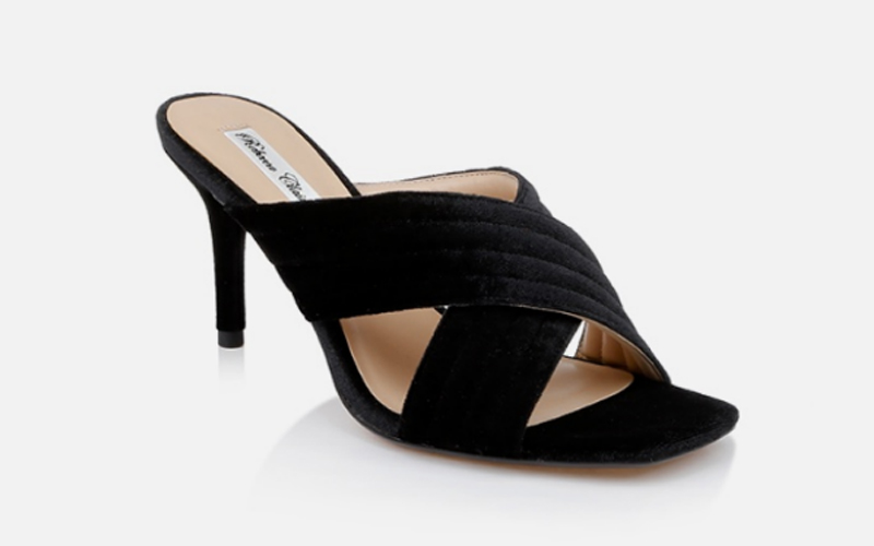 Black Velvet Heel Sandal